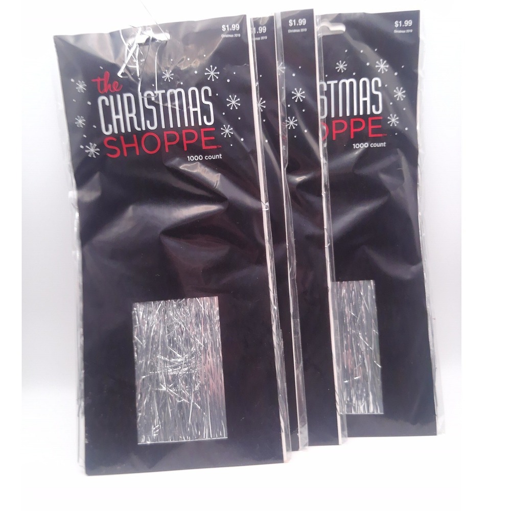 The Christmas Shoppe 1000 Piece Tinsel Lot of 4 Packs NWT New Unused
